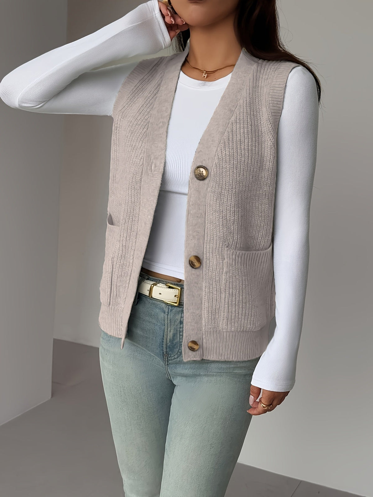 Helvano | Strickweste mit V-Ausschnitt für Damen