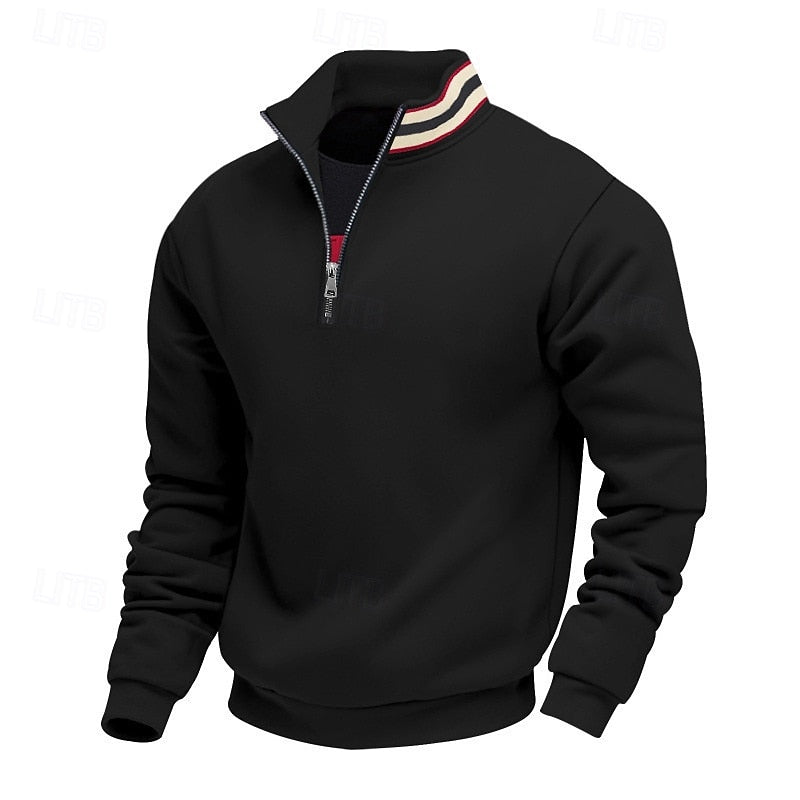 Helvano | Troyer Strickpullover mit Stehkragen für Herren