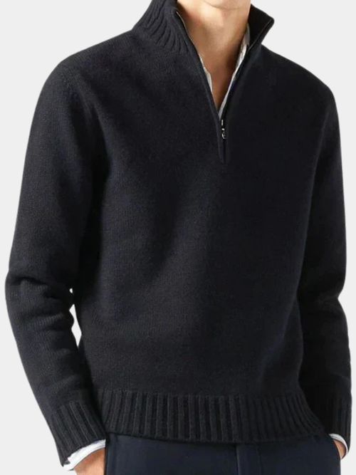 Helvano | Rollkragenpullover aus Wolle mit Zip für Herren