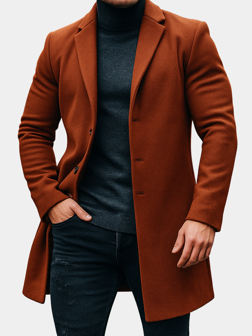 Helvano | Herren-Trenchcoat aus Wollmischung