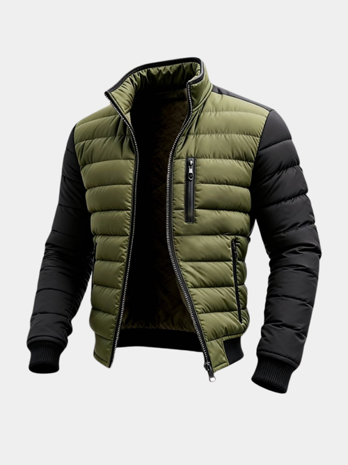 Helvano | Gesteppte Zip-Jacke für Herren in Oliv