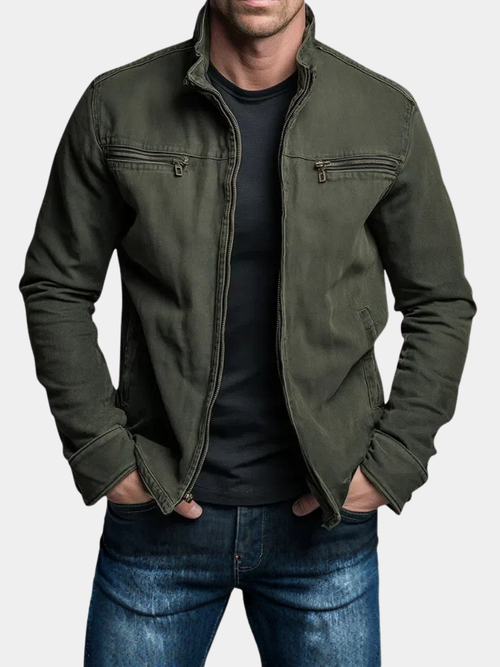 Helvano | Vintage Zip-Jacke für Herren in Grün