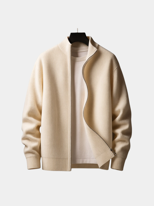 Helvano | Herren Rippstrickpullover mit Zip