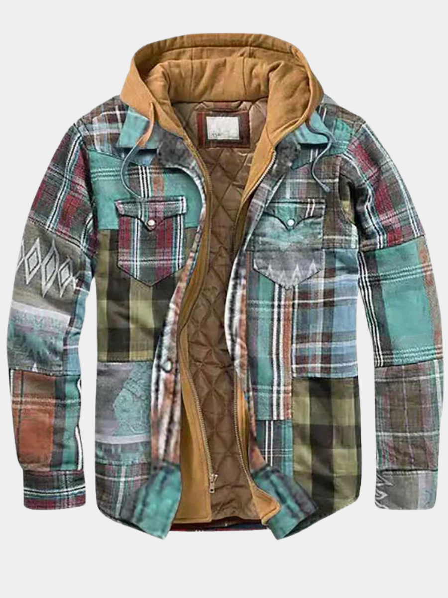 Helvano | Karierte Patchwork-Jacke für Herren