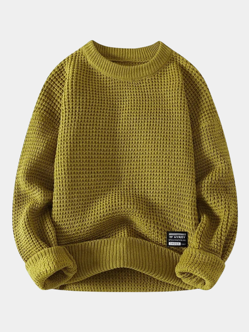 Helvano | Herren-Strickpullover mit Waffelstruktur