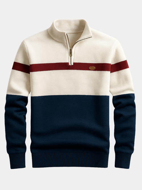 Helvano | Herren-Pullover mit Zip-Kragen