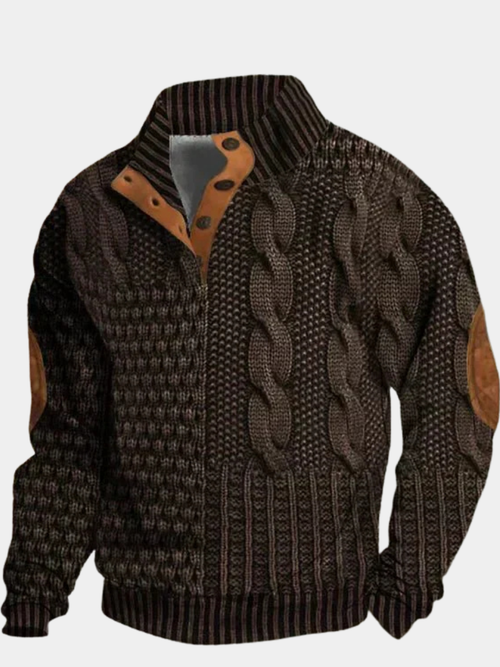 Helvano | Herren Strickpullover mit Retro-Print