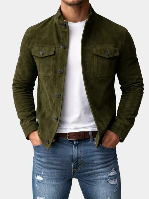 Helvano | Wildlederjacke mit Knöpfen für Herren