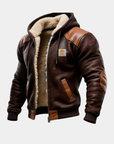 Helvano | Vintage Wildlederjacke mit Kapuze für Herren