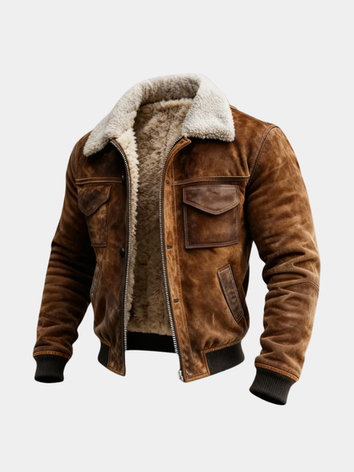 Helvano | Sherpa-gefütterte Jacke für Herren in Braun