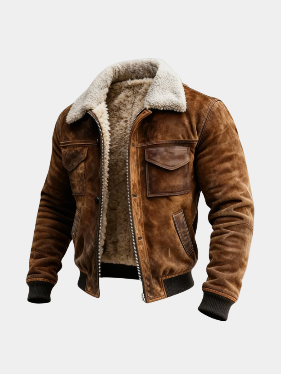 Helvano | Sherpa-gefütterte Jacke für Herren in Braun
