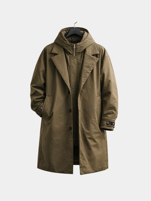Helvano | Langer Layered-Mantel für Herren