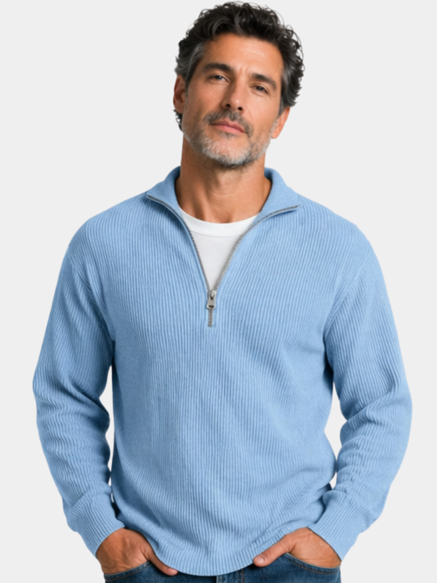 Helvano | Strickpullover mit Reissverschluss für Herren