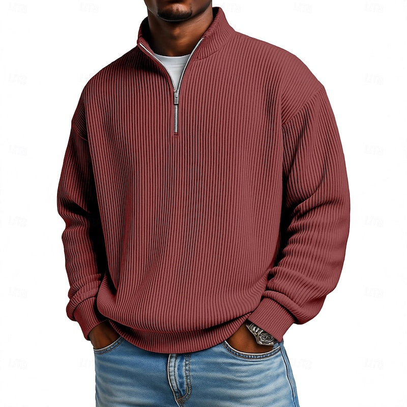 Helvano | Gerippter Troyer-Pullover für Herren
