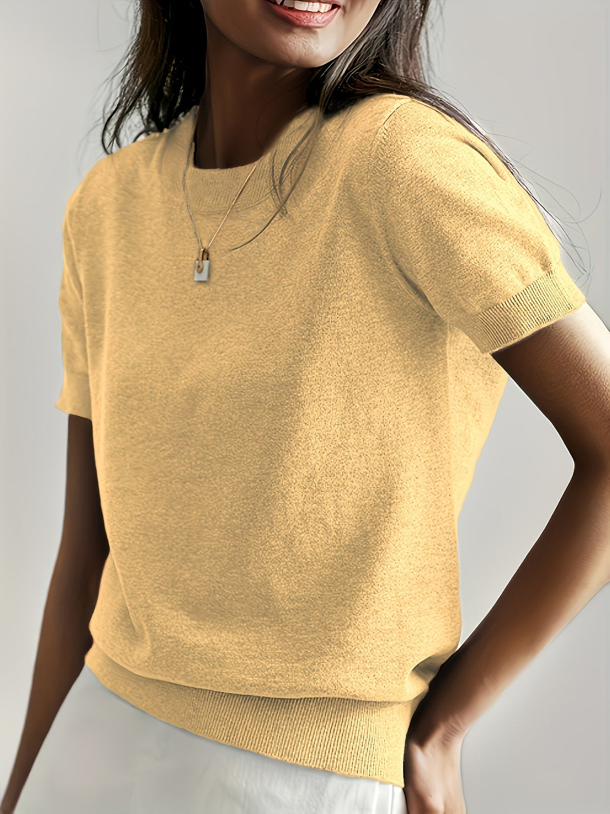 Helvano | Feinstrick-Kurzarmpullover für Damen