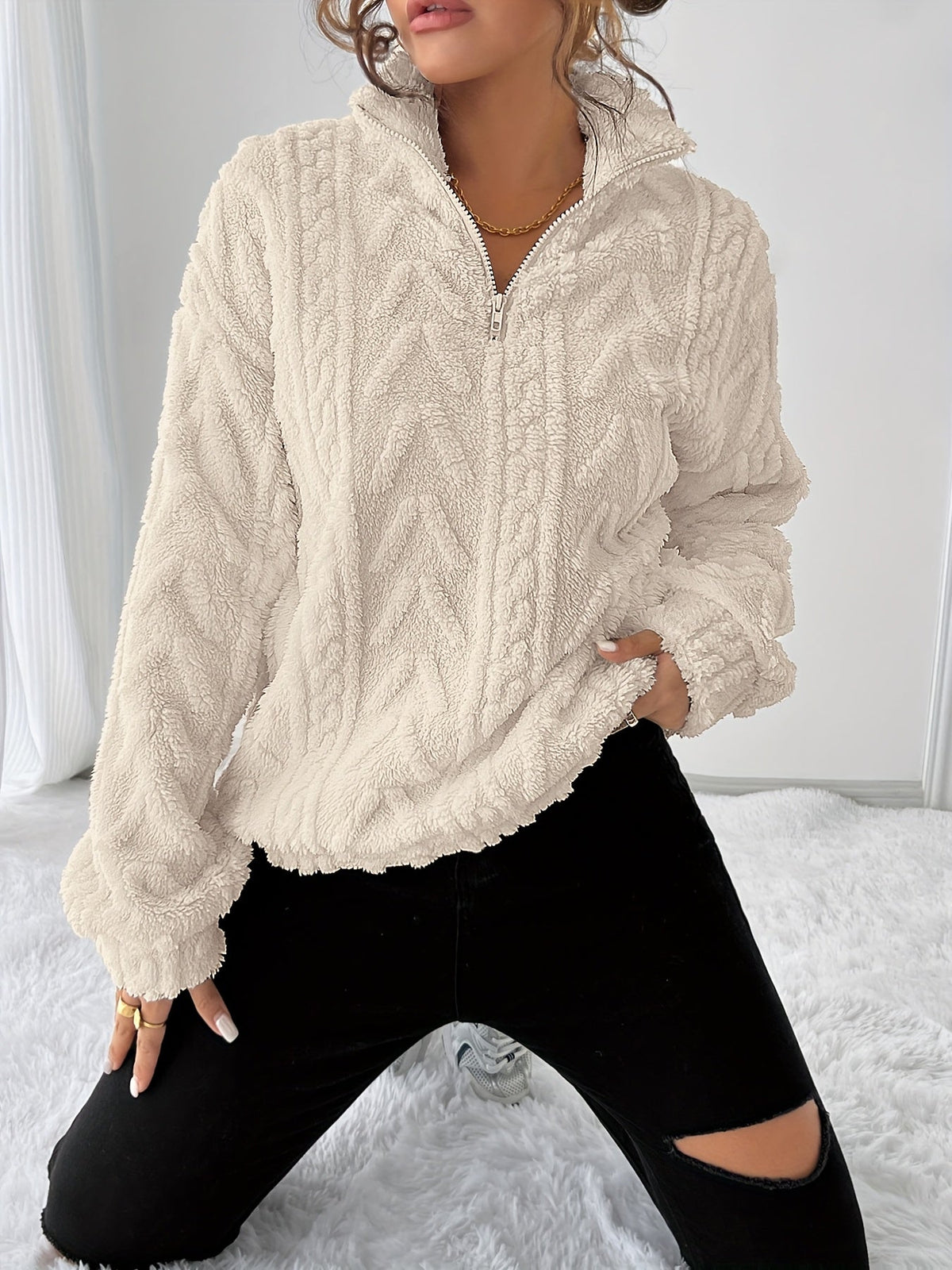 Helvano | Strukturierter Strickpullover für Damen