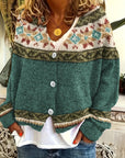 Helvano | Gemusterte Herren-Strickjacke mit Knopfleiste