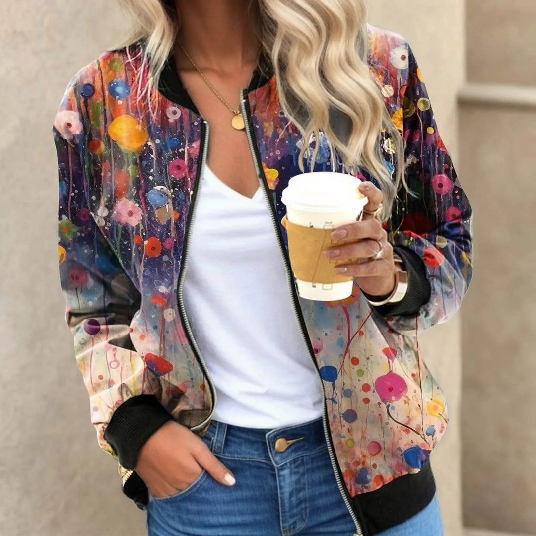 Helvano | Damen Bomberjacke mit Blumenmuster