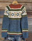 Helvano | Gemusterte Herren-Strickjacke mit Knopfleiste