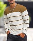 Helvano | Gestreifter Strickpullover mit Rundhals für Herren