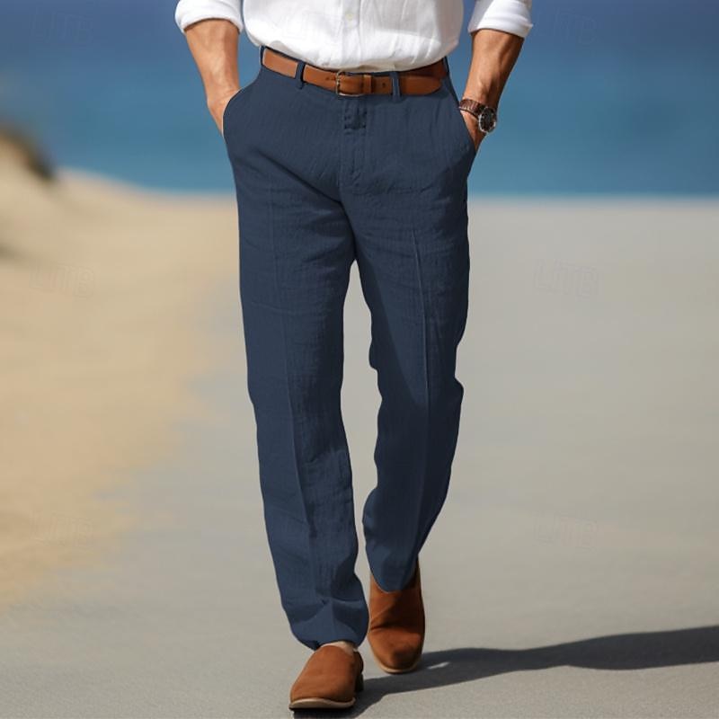 Helvano | Leinenhose für Herren mit Gürtelschlaufen