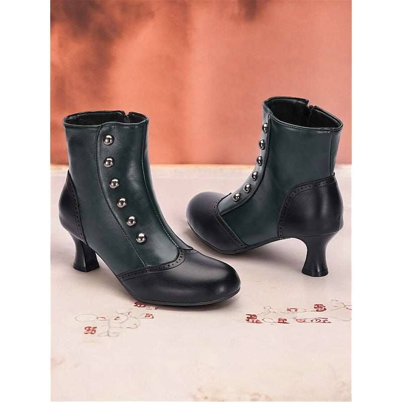 Helvano | Vintage Stiefeletten mit Knöpfen für Damen