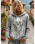 Helvano | Halloween Hoodie mit Totenkopf-Print