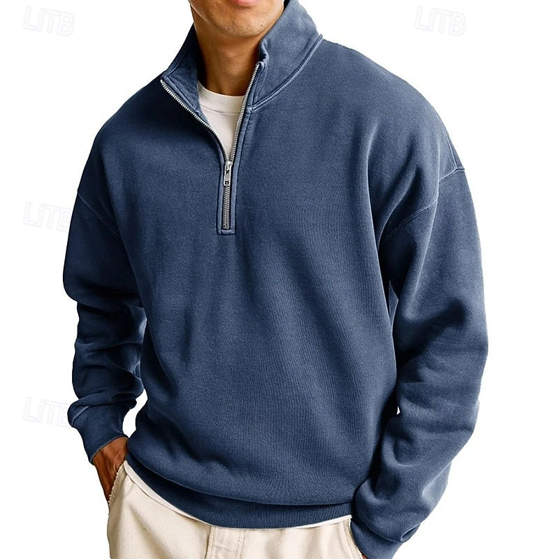 Helvano | Troyer Sweatshirt mit Reissverschluss für Herren