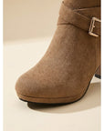 Helvano | Damen Stiefeletten mit Blockabsatz und Schnalle