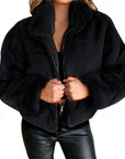 Helvano | Kurze Plüschjacke mit Reissverschluss für Damen