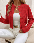 Helvano | Strukturierte Strickjacke mit Knopfleiste für Damen