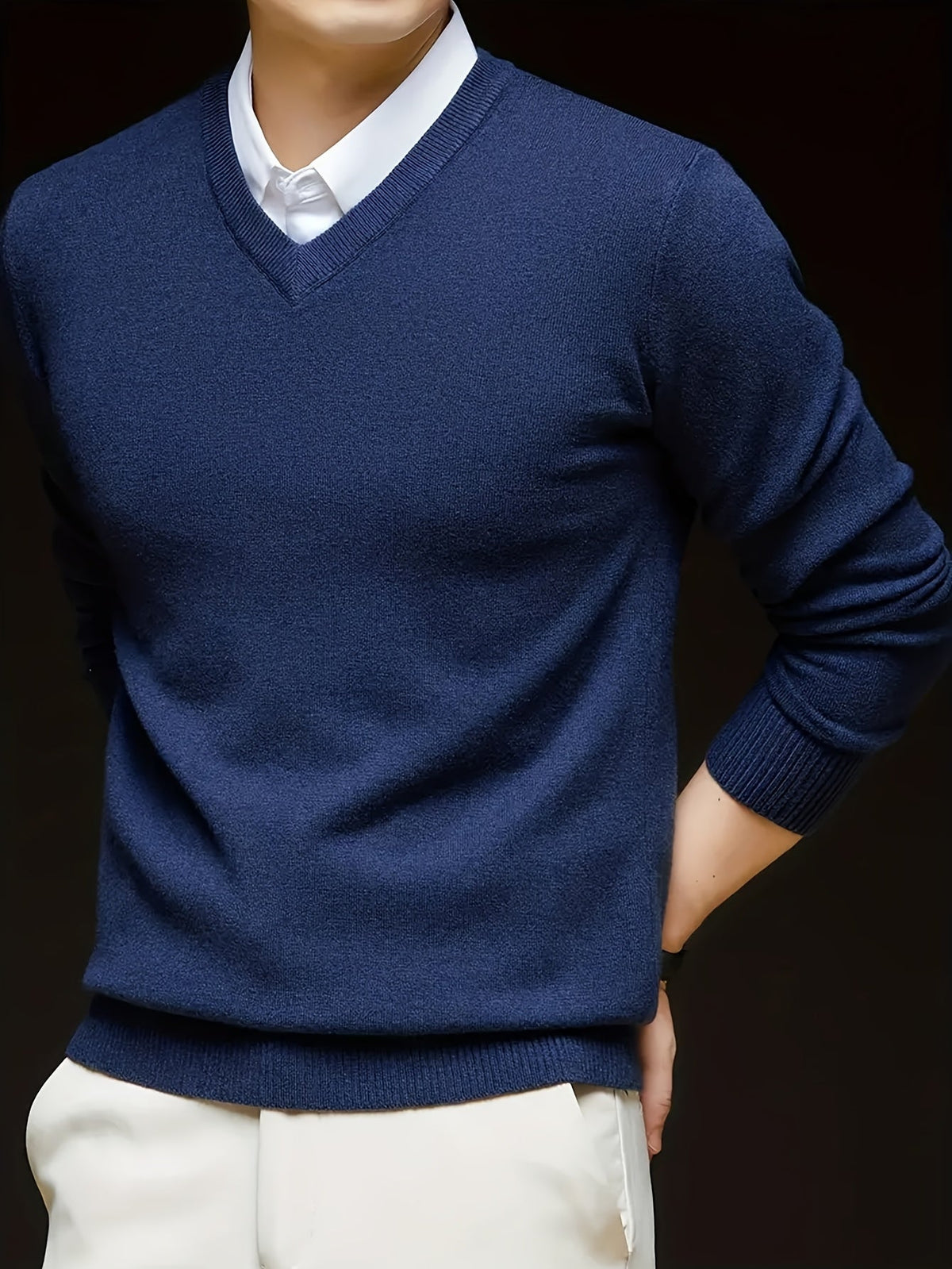 Helvano | Herren Strickpullover mit V-Ausschnitt