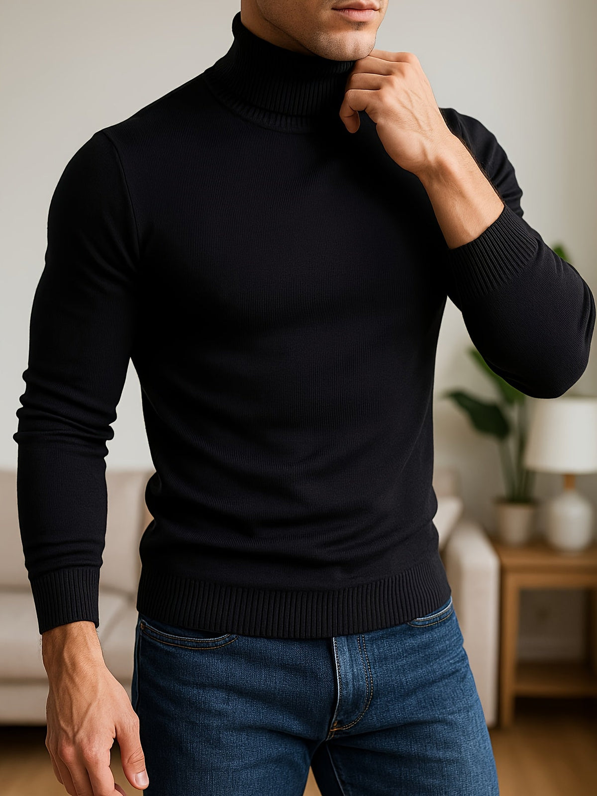Helvano | Strickpullover mit Stehkragen für Herren