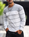 Helvano | Gestreifter Strickpullover mit Rundhals für Herren