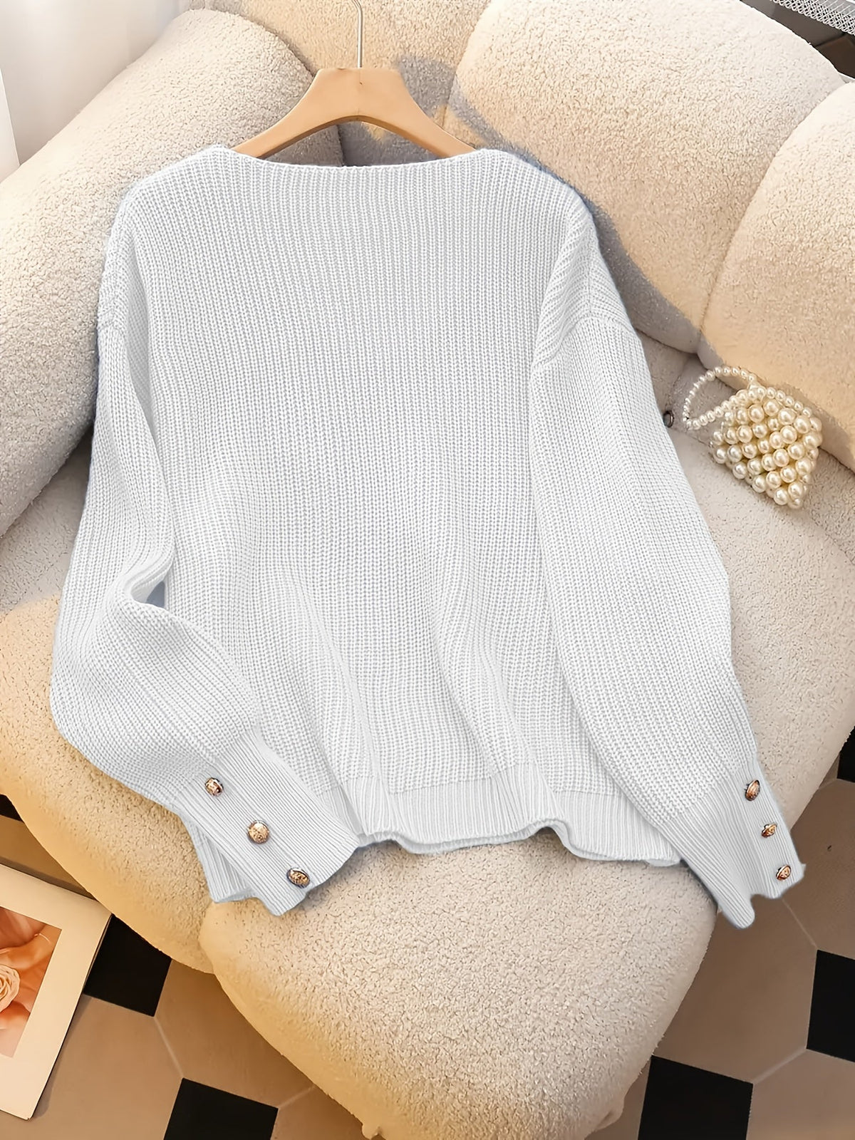 Helvano | Rippstrick-Pullover mit V-Ausschnitt