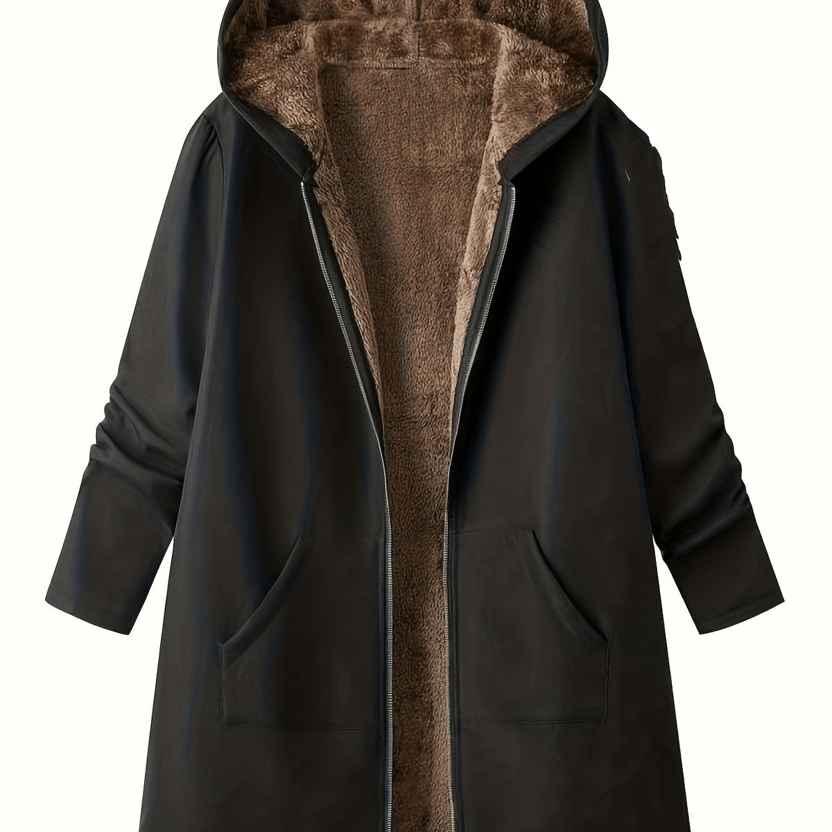 Helvano | Langer Damenmantel mit Kapuze
