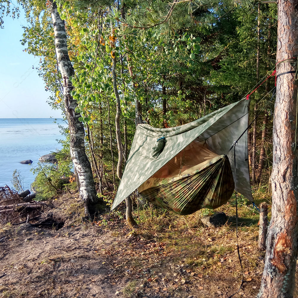 Helvano | Camping-Hängematte für 2 Personen mit Moskitonetz