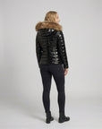 Helvano | Damen Puffermantel mit Fellkapuze in Schwarz