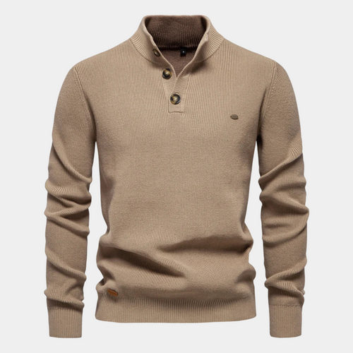 Helvano | Herren-Strickpullover mit Knopfdetail