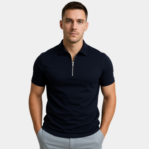 Helvano | Modernes Herren-Poloshirt mit kurzem Zip