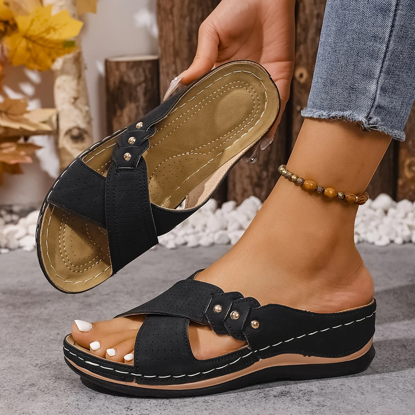 Helvano | Damen-Sandalen mit Keilabsatz