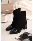 Helvano | Damen-Stiefeletten mit Zehenkappe und Blockabsatz