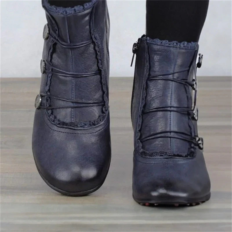 Helvano | Viktorianische Schnür-Stiefeletten für Damen mit Spitze