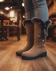 Helvano | Kniehohe Winterstiefel mit Plüschrand für Damen