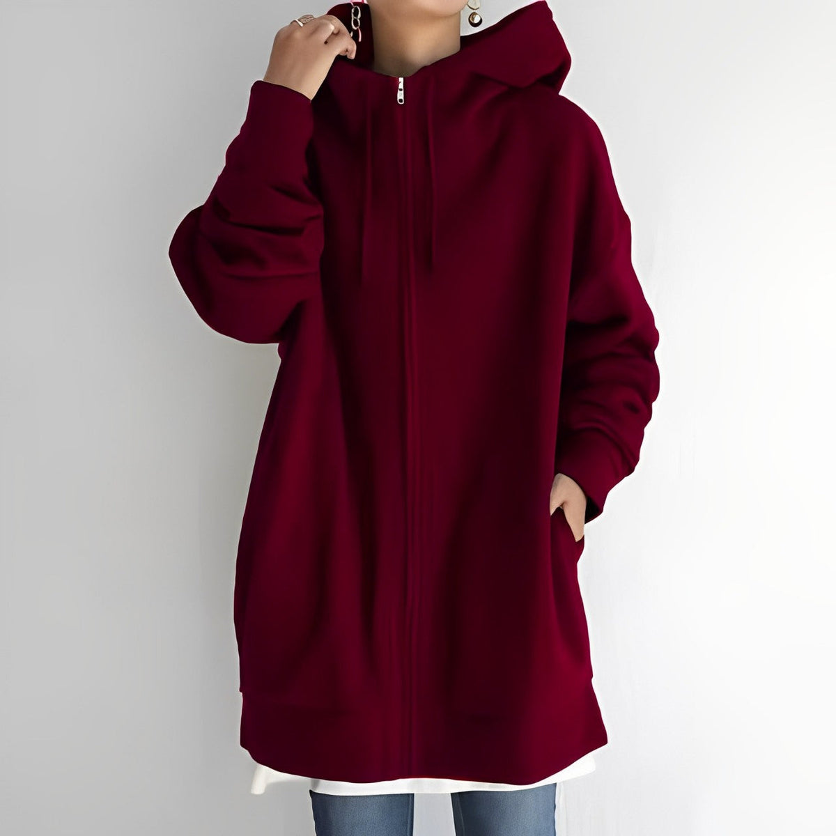 Helvano | Fleece-Hoodie mit Reissverschluss für Damen