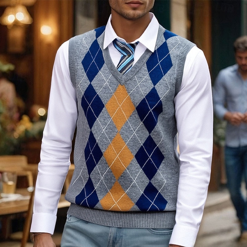Helvano | Pullunder mit Argyle-Muster für Herren