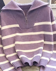 Helvano | Gestreifter Troyer-Pullover für Damen