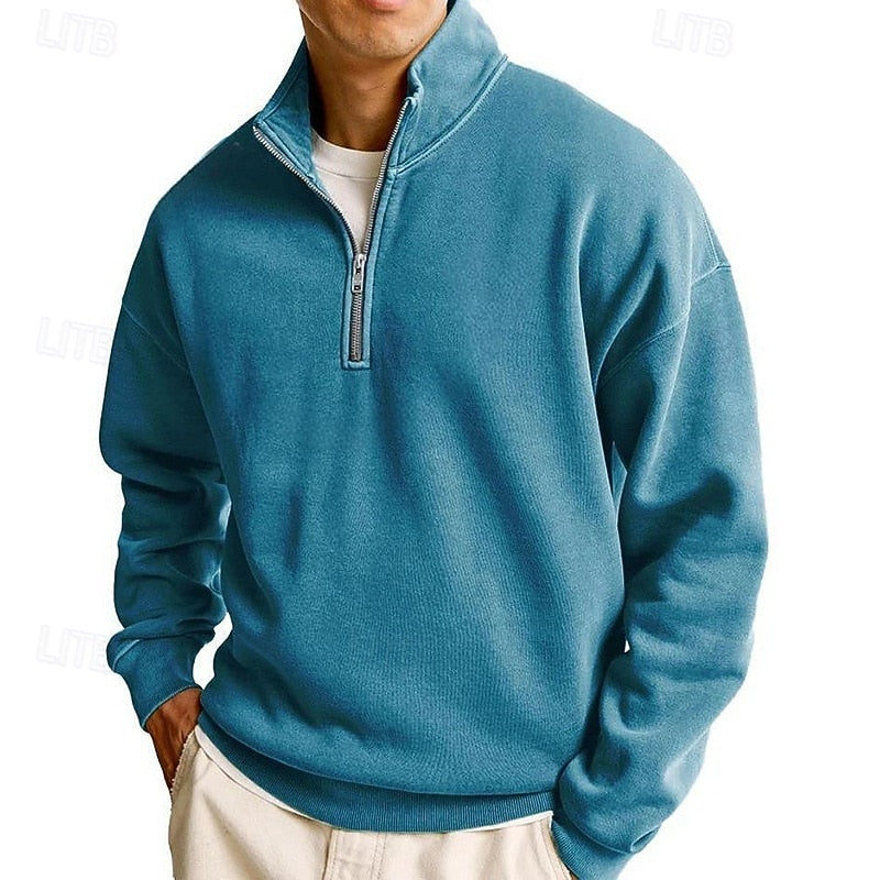 Helvano | Troyer Sweatshirt mit Reissverschluss für Herren
