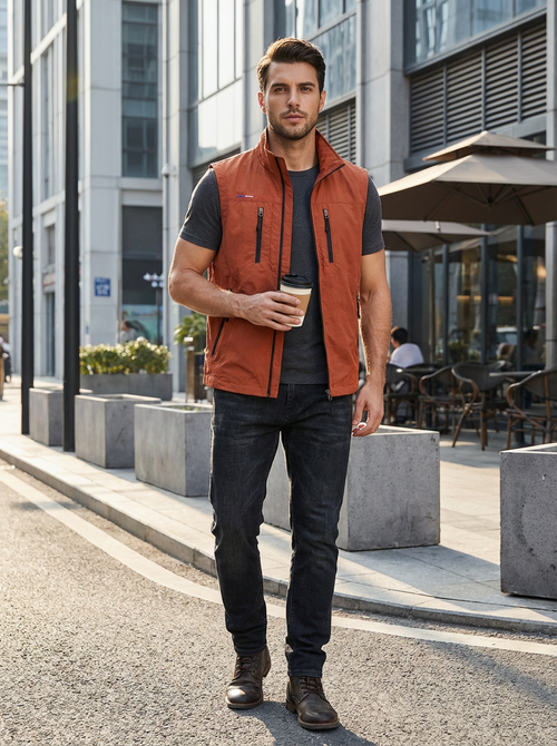 Helvano | Leichte Herren-Weste mit Reissverschluss und Taschen