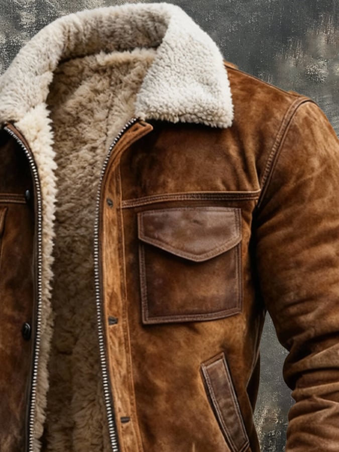 Helvano | Sherpa-gefütterte Jacke für Herren in Braun